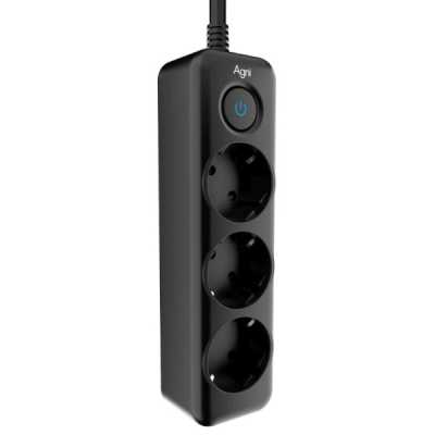 сетевой фильтр AGNI TP-FD3E-2m-black черный