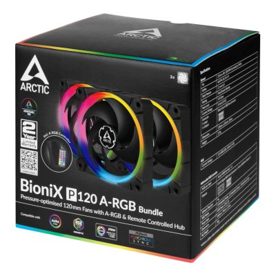 кулер Arctic BioniX P12 A-RGB Black 3 Pack