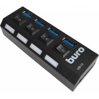 разветвитель USB Buro BU-HUB4-U3.0-L черный