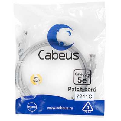 патч-корд Cabeus PC-UTP-RJ45-CAT.5E-1M Серый