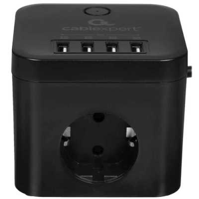 сетевой фильтр Cablexpert Cube CUBE-3-U4-B-1.5 черный