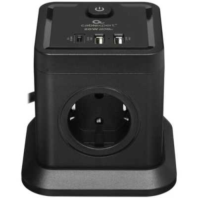 сетевой фильтр Cablexpert Tower TWR-4-CU2-B-2 черный