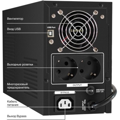 ИБП ExeGate SineTower SN-1000.LCD.AVR.2SH.1C13.USB EX295981RUS Черный