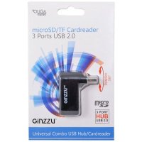 разветвитель USB Ginzzu GR-413UB черный