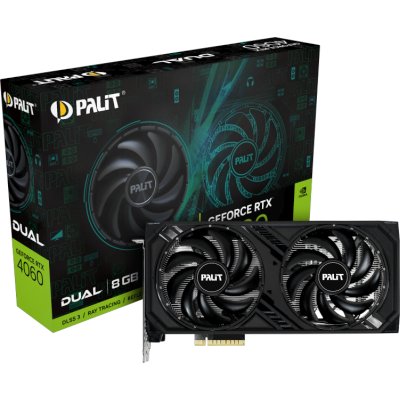 видеокарта Palit nVidia GeForce RTX 4060 Dual 8Gb NE64060019P1-1070D