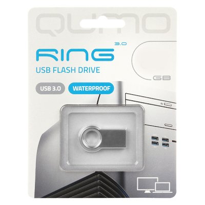 флешка Qumo 32GB QM32GUD3-Ring Серый