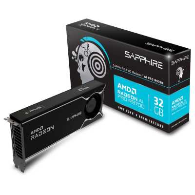 видеокарта Sapphire AMD Radeon AI Pro R9700 32Gb 32358-01-20G Черный